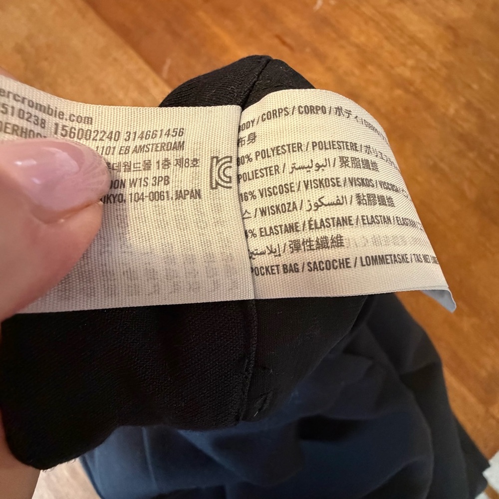 Abercrombie & Fitch Sloane Tailored Wide-Leg Women's Black Trousers Size 24 (00) - Picture 12 of 16